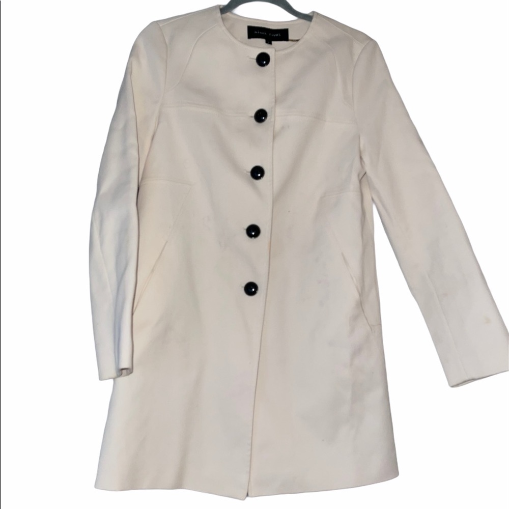 Black rivet 5 button cream pea coat